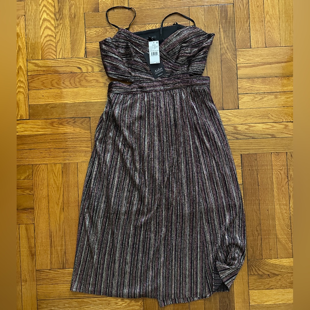 Aidan Mattox Multicolor Metallic Dress